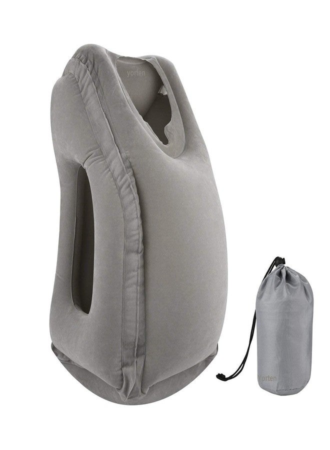 Yorten Pillow Portable Head Neck Rest Pillow Air Travel Inflatable Cushion for Airplane Train and Car Office Napping - Image 1